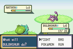 Captura de Pantalla del Menú de Pokemon Fire Red